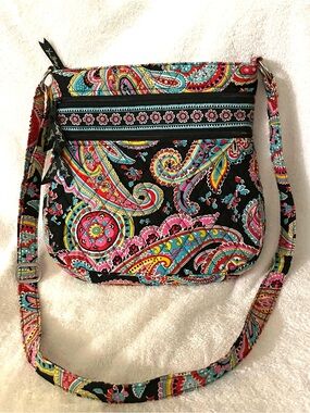 Vera Bradley Parisian Paisley Quilted Crossbody with Multicolor Accents